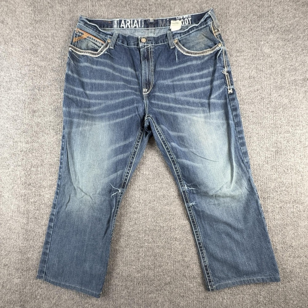 Ariat M4 Jeans Mens 42x30 Blue Relaxed Fit Low Rise Bootcut Medium Wash Denim